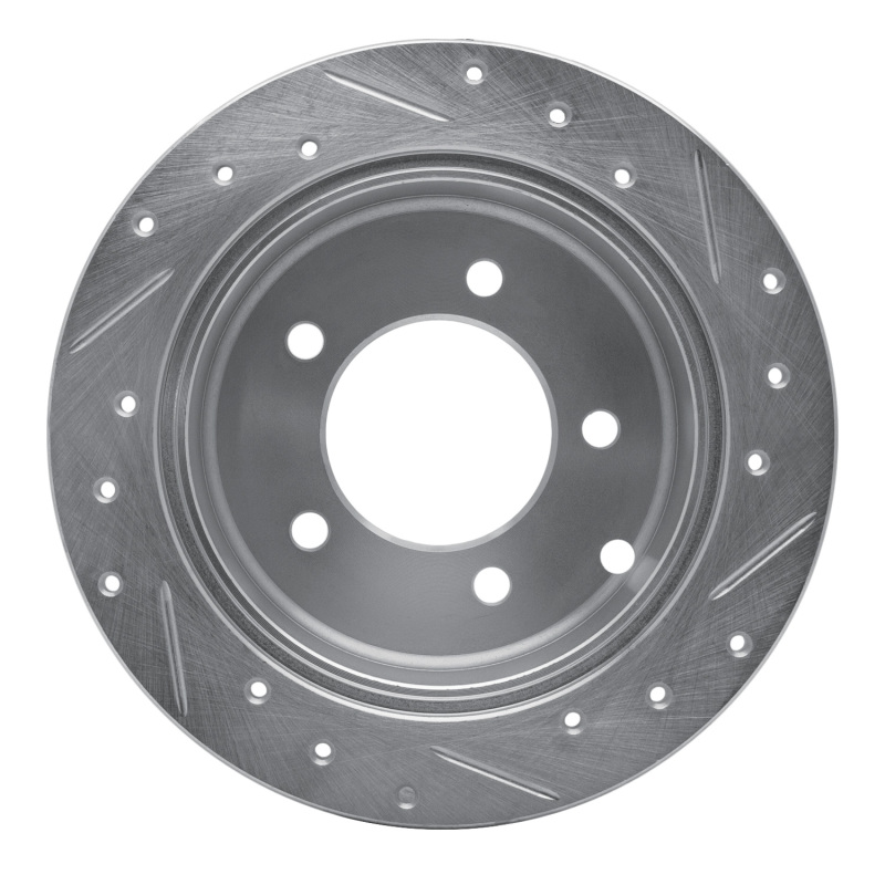 Chrysler 200 Brake Rotor (1) - Rear Left - R1 Concepts - Drilled & Slotted - Silver - `07-`17